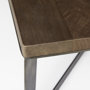 69181 - Faye 34L x 34W x 17H Medium Brown Wood W/Antique Nickel Metal Base Square Coffee Table