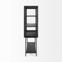 69210 - Arelius 36L x 18.75W x 63H Black-Brown Wood W/ Black Metal Base Display Cabinet