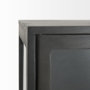 69210 - Arelius 36L x 18.75W x 63H Black-Brown Wood W/ Black Metal Base Display Cabinet