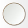 69234 - Gambit 46" Round Light Brown Wood Frame Wall Mirror