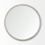 69236 - Gambit 46" Round Gray Wash Wood Frame Wall Mirror