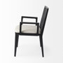69352 - Clara Black Wood W/ Cream Fabric Seat and Cane Back Dining Chair