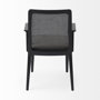 69352 - Clara Black Wood W/ Cream Fabric Seat and Cane Back Dining Chair