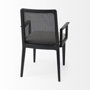 69352 - Clara Black Wood W/ Cream Fabric Seat and Cane Back Dining Chair