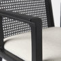 69352 - Clara Black Wood W/ Cream Fabric Seat and Cane Back Dining Chair