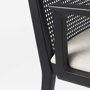 69352 - Clara Black Wood W/ Cream Fabric Seat and Cane Back Dining Chair