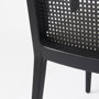 69352 - Clara Black Wood W/ Cream Fabric Seat and Cane Back Dining Chair