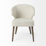 69398 - Niles 20" Seat Height Cream Fabric Seat W/ Medium Brown Wooden Legs Wingback  Dining Chair