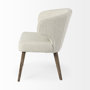 69398 - Niles 20" Seat Height Cream Fabric Seat W/ Medium Brown Wooden Legs Wingback  Dining Chair