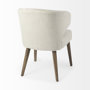 69398 - Niles 20" Seat Height Cream Fabric Seat W/ Medium Brown Wooden Legs Wingback  Dining Chair