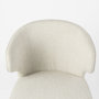 69398 - Niles 20" Seat Height Cream Fabric Seat W/ Medium Brown Wooden Legs Wingback  Dining Chair