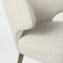 69398 - Niles 20" Seat Height Cream Fabric Seat W/ Medium Brown Wooden Legs Wingback  Dining Chair
