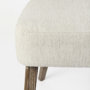 69398 - Niles 20" Seat Height Cream Fabric Seat W/ Medium Brown Wooden Legs Wingback  Dining Chair