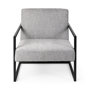 69453 - Armelle Gray Fabric Seat W/Black Metal Frame Accent Chair