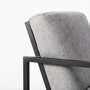 69453 - Armelle Gray Fabric Seat W/Black Metal Frame Accent Chair