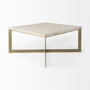 69180 - Faye 34L x 34W x 17H Beige Finished Wood W/Gold Metal Base Square Coffee Table