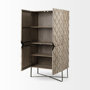 68476 - Excelsior II 68.1" H Light Brown Wood Gold Iron Base Storage Cabinet 