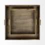 69530 - Sonny 23.6L x 23.6W x 2.0H Set of Two Brown Wood and Wicker Square Trays
