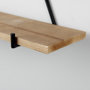 69531 - Khufu 18.9L x 5.5W x 10.2H Set of Three Brown Wood W/ Black Metal Triangular Hanging Shelves