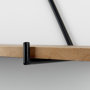 69531 - Khufu 18.9L x 5.5W x 10.2H Set of Three Brown Wood W/ Black Metal Triangular Hanging Shelves