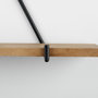 69531 - Khufu 18.9L x 5.5W x 10.2H Set of Three Brown Wood W/ Black Metal Triangular Hanging Shelves