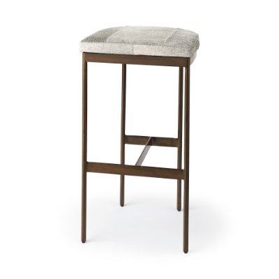 69385 - Millie 30H Hair-on-hide Seat W/ Gold Frame Bar Stool