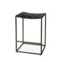 69392 - Clarissa 18.0L x 16.0W x 26.25H Black Woven Leather Seat W/ Gold Frame Counter Stool