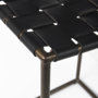 69392 - Clarissa 18.0L x 16.0W x 26.25H Black Woven Leather Seat W/ Gold Frame Counter Stool