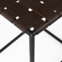 69393 - Clarissa 18.0L x 16.0W x 26.25H Dark Brown Woven Leather Seat W/ Black Iron Frame Counter Stool
