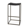 69394 - Clarissa 18.0L x 16.0W x 30.25H Black Woven Leather Seat W/ Gold Frame Bar Stool