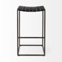 69394 - Clarissa 18.0L x 16.0W x 30.25H Black Woven Leather Seat W/ Gold Frame Bar Stool