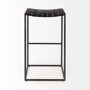 69394 - Clarissa 18.0L x 16.0W x 30.25H Black Woven Leather Seat W/ Gold Frame Bar Stool