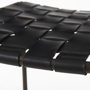 69394 - Clarissa 18.0L x 16.0W x 30.25H Black Woven Leather Seat W/ Gold Frame Bar Stool