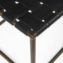 69396 - Clarissa 22.0L x 16.0W x 16.75H Black Leather Woven Seat W/ Gold Metal Frame Stool