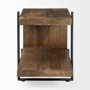 67841 - Maddox 30L x 18W x 22H Medium Brown Wood w/ Black Metal U-shaped End/Side Table