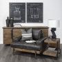 67841 - Maddox 30L x 18W x 22H Medium Brown Wood w/ Black Metal U-shaped End/Side Table