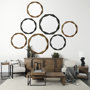 67841 - Maddox 30L x 18W x 22H Medium Brown Wood w/ Black Metal U-shaped End/Side Table