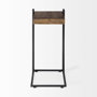 67842 - Maddox 16L x 13.5W x 27H Medium Brown Wood w/ Black Metal C-shaped End/Side Table