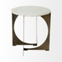 68233-AB - Reinhold II 21L x 21W x 21H Round Live-Edge Marble Top and Gold Metal Base Side/End Table 