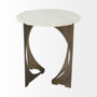 68233-AB - Reinhold II 21L x 21W x 21H Round Live-Edge Marble Top and Gold Metal Base Side/End Table 