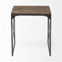68471 - Trestman II 24" x 22.5" Square Top Medium Brown Wood and Iron Cross Braced End/Side Table 