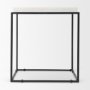 68843-AB - Nathan II 18" x 20" Square Top White Marble and Black Metal End/Side Table 