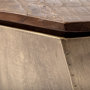 68902 - Esagono Octagonal Gold Metal-Clad Reclaimed Wood End/Side Table w/ Storage