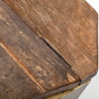 68902 - Esagono Octagonal Gold Metal-Clad Reclaimed Wood End/Side Table w/ Storage