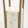 69053-AB - Jacinta II 21" Round Glass Top Metal and Marble Pedestal End/Side Table 