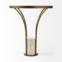 69053-AB - Jacinta II 21" Round Glass Top Metal and Marble Pedestal End/Side Table 