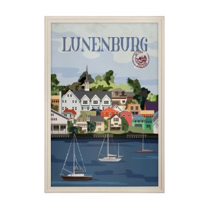 Lunenburg Go Canada (XL) by Mercana Studio a Hand Embellished Decograph Framed Art Print under Glass