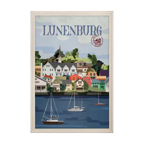 13803 - Lunenburg Go Canada (XL) by Mercana Studio a Hand Embellished Decograph Framed Art Print under Glass