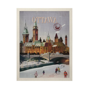 Ottawa Go Canada (L) by Mercana Studio a Hand Embellished Decograph Framed Art Print
