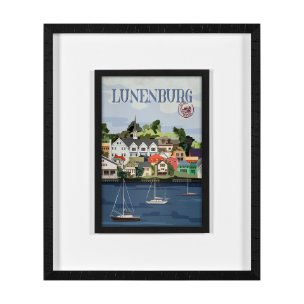 Lunenburg Go Canada (M) by Mercana Studio a Framed Art Print Matted under Glass